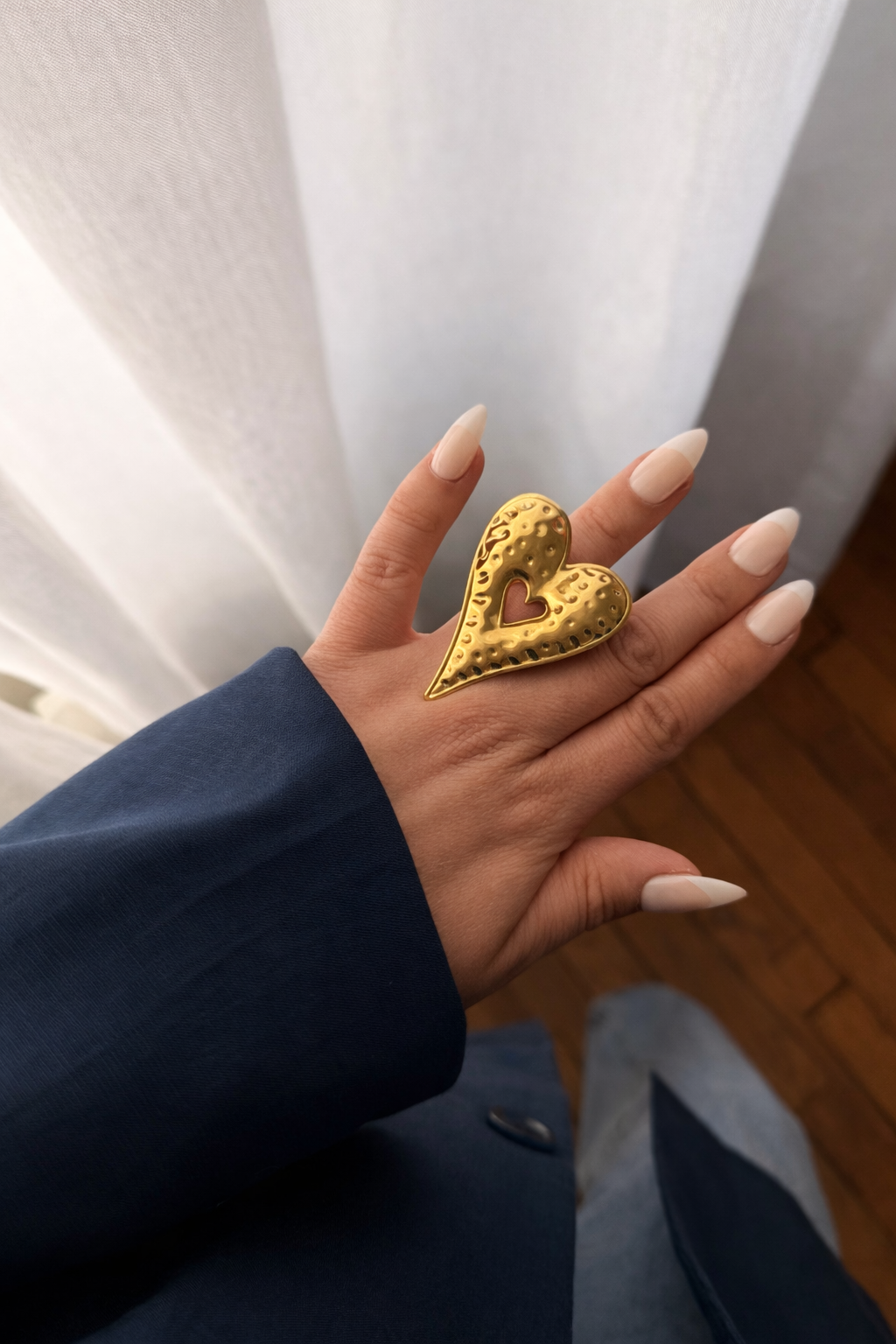 Bague Cœur Martelé