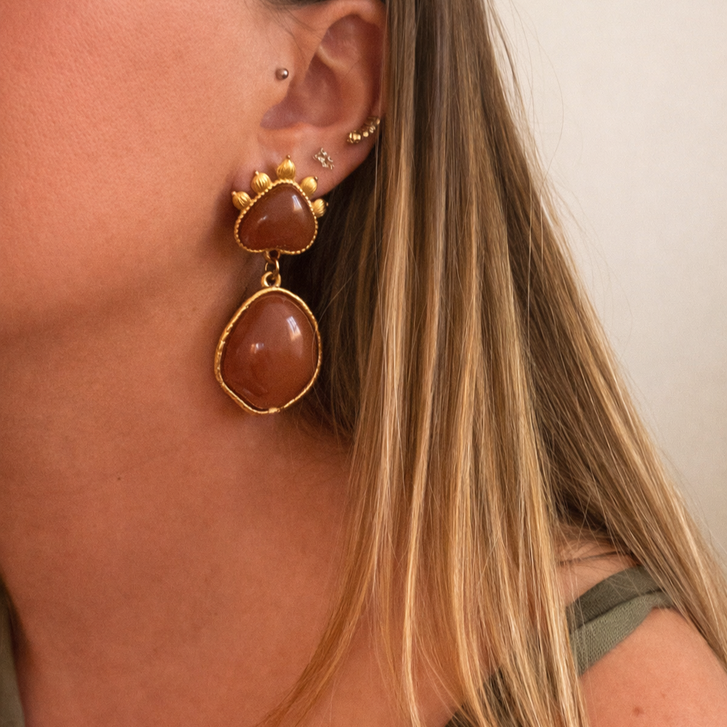 Boucles d'oreilles Ambre