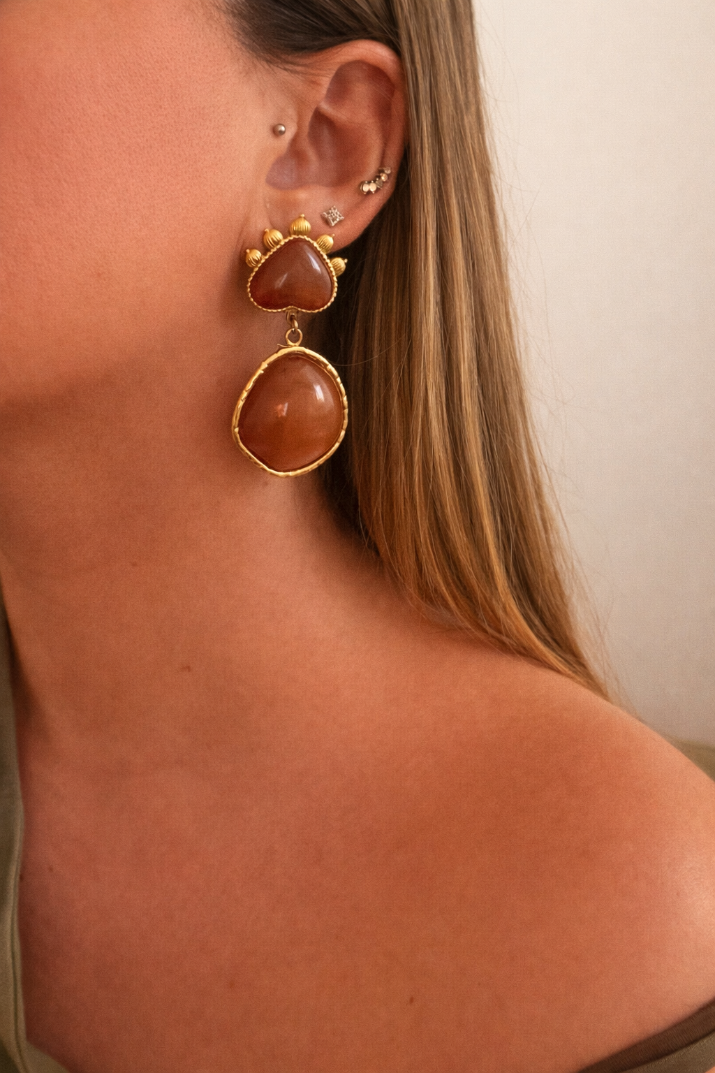 Boucles d'oreilles Ambre