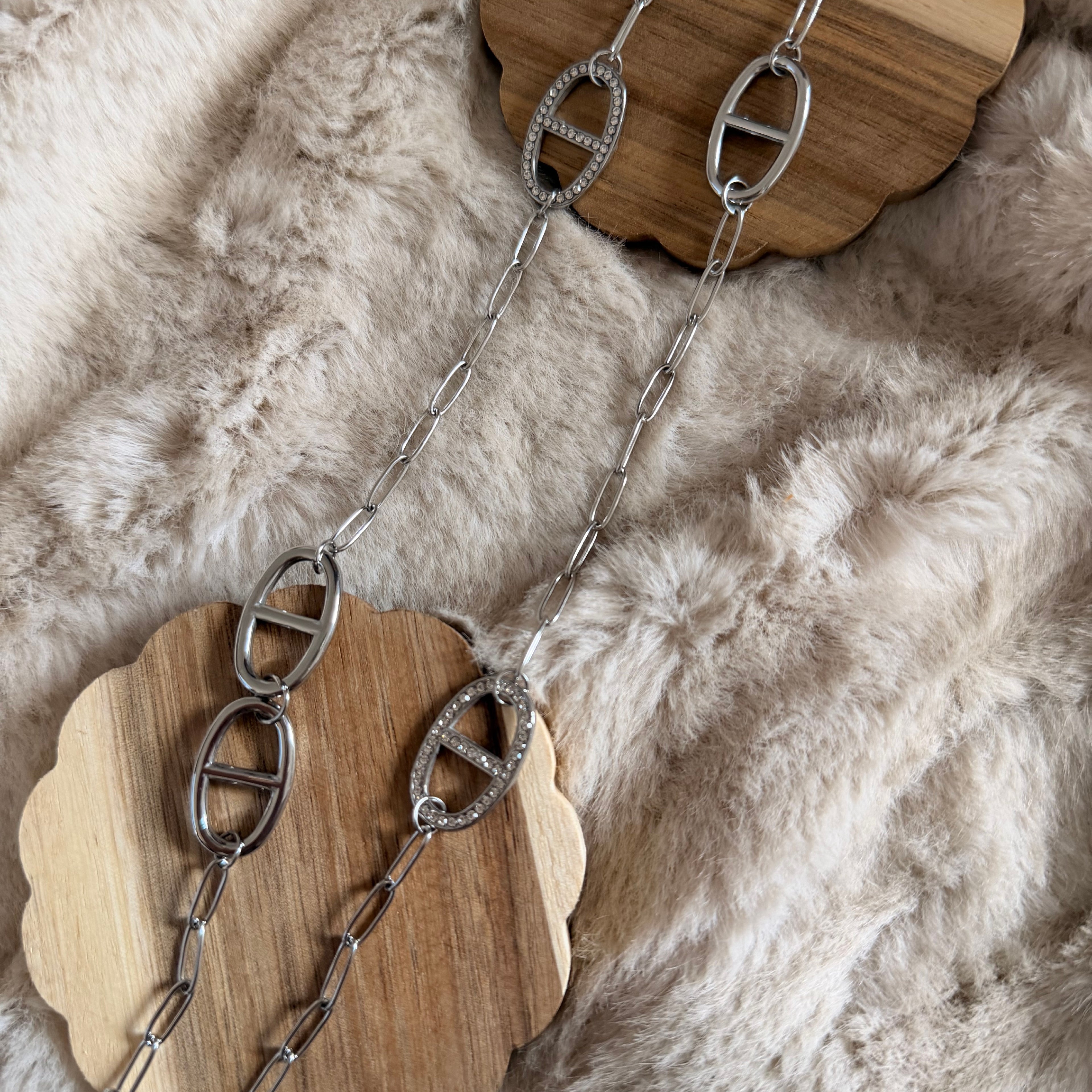 Collier Maille Marine argenté