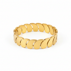 Bracelet élastique doré écailles fond blanc
