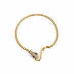 Collier serpent doré cristaux fond blanc