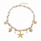 Collier étoiles de mer fond blanc