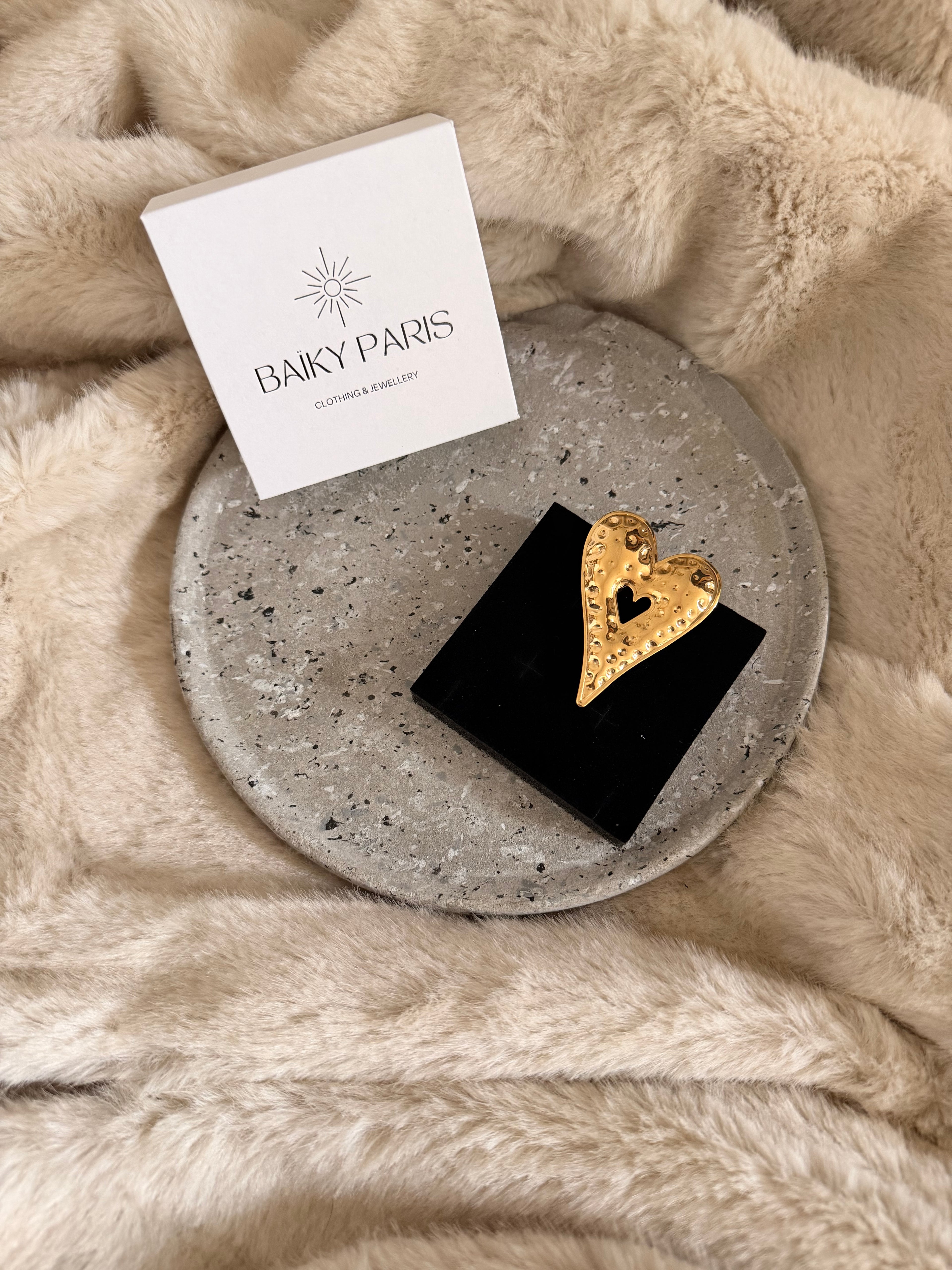 Bague Cœur Martelé