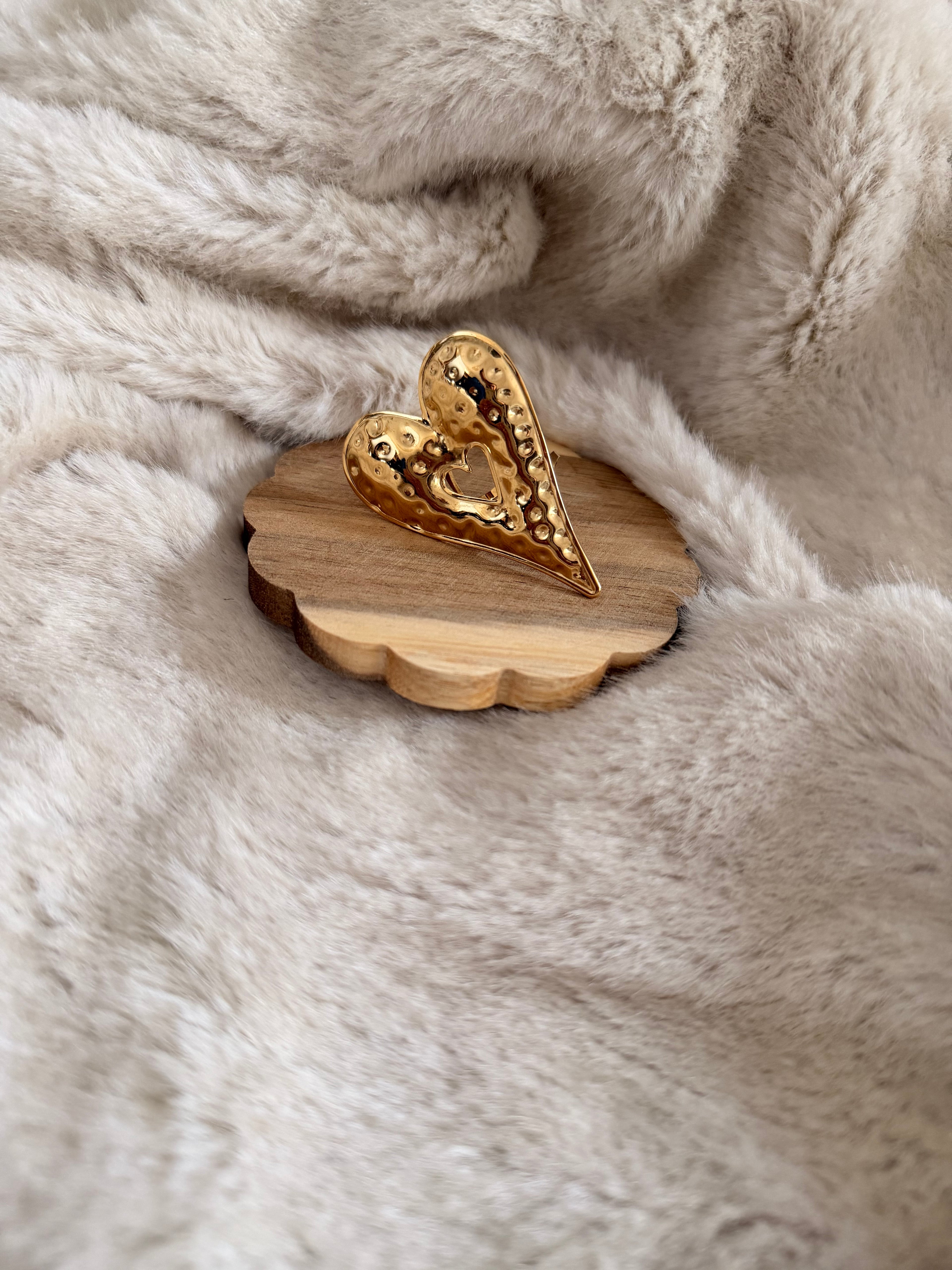 Bague Cœur Martelé